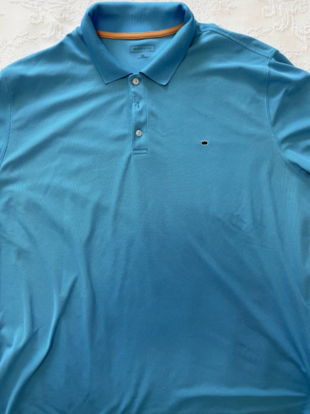 Mens Crown & Ivy 2XL Royal Blue Golf Shirt Short Sleeve